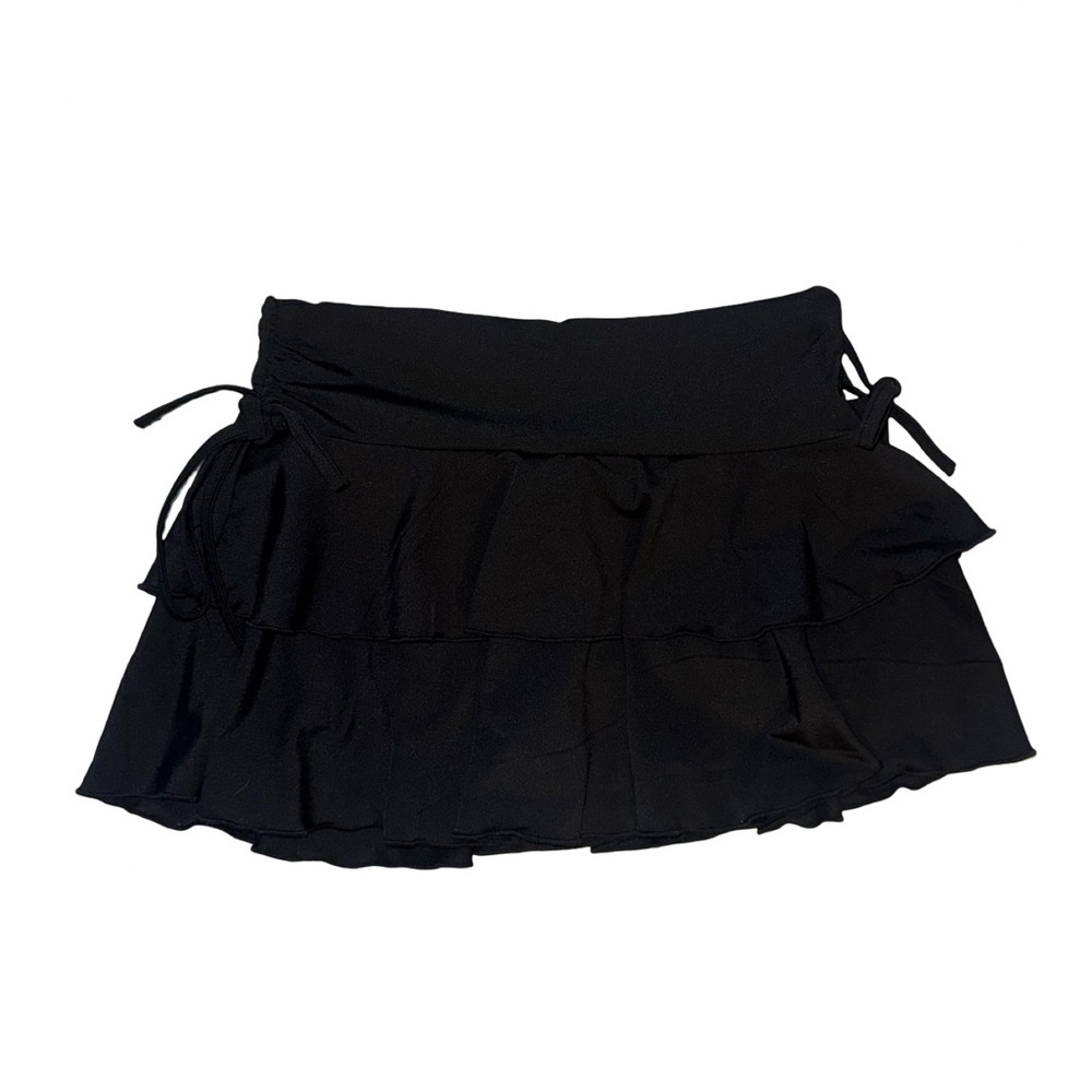 Women’s mini skort with side tie ruching | small | in black | NEW - Picture 4 of 4